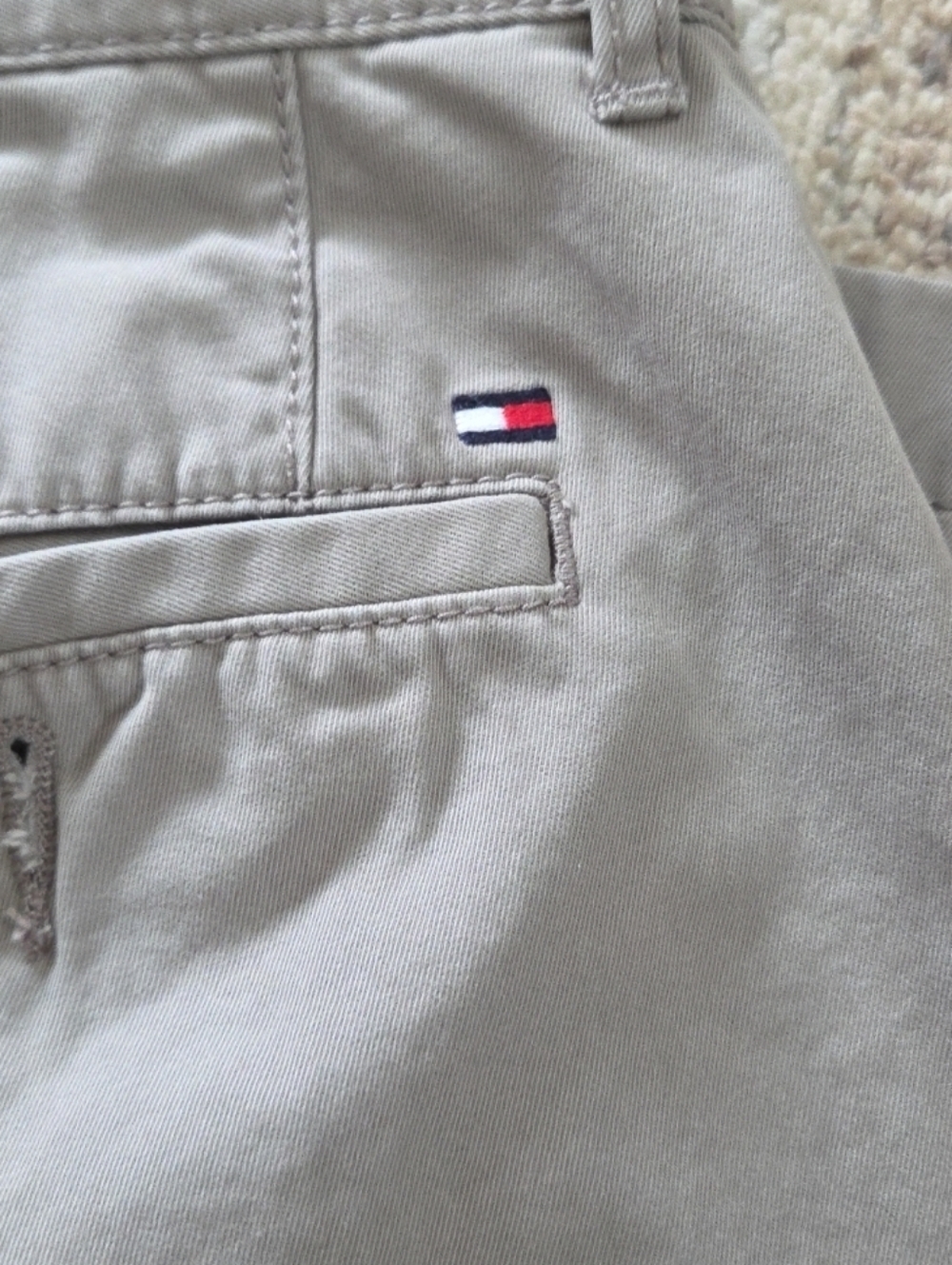 VTG Tommy Hilfiger Pants Mens 33 Gray 100% Cotton Khakis Chinos Flat Front 33x32 - Picture 6 of 10